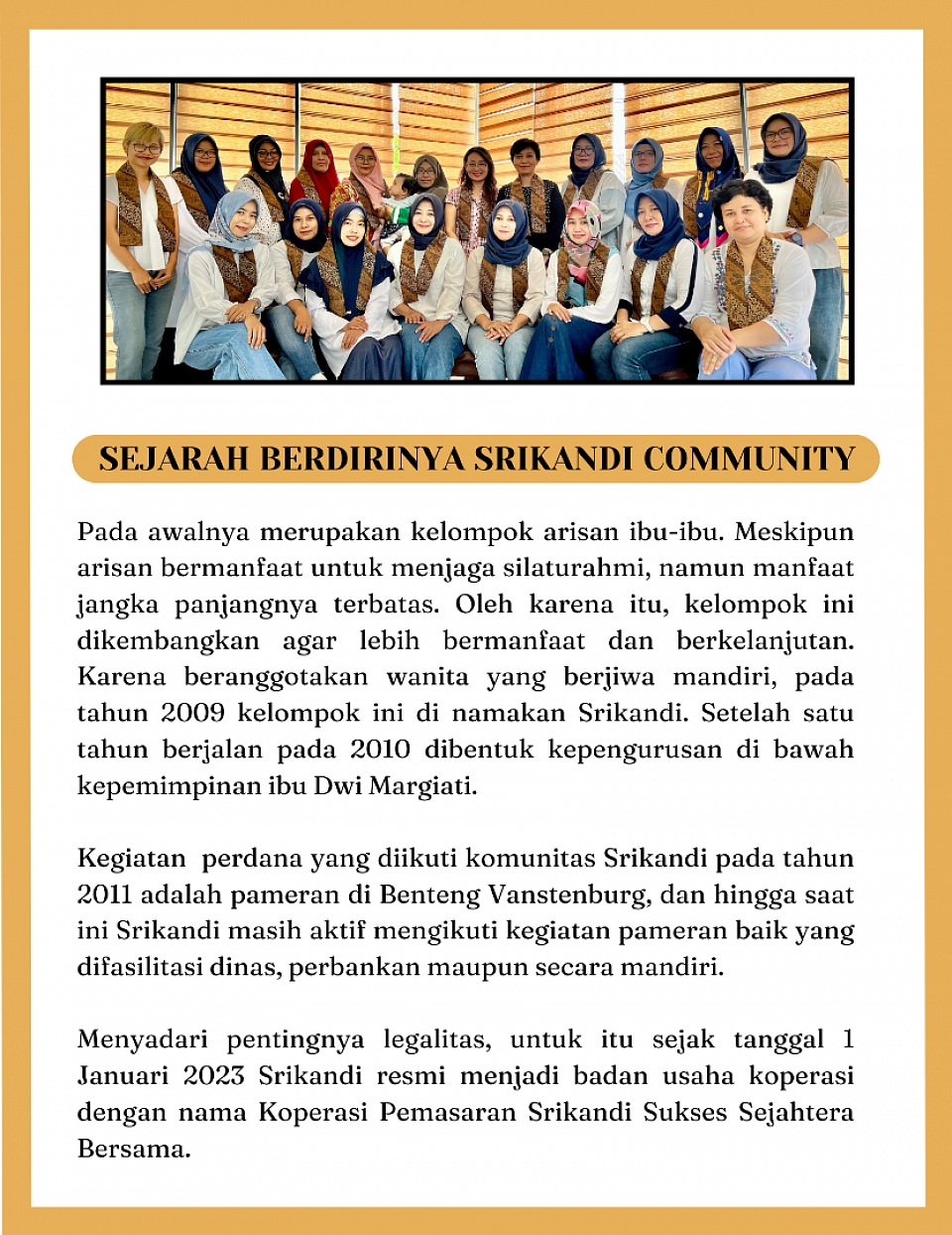 Sejarah Berdirinya Srikandi