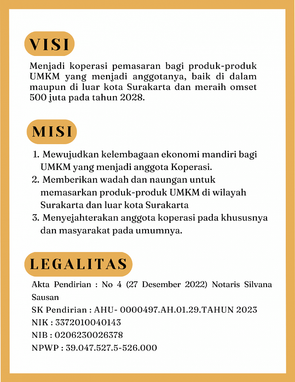 Visi Misi Legalitas