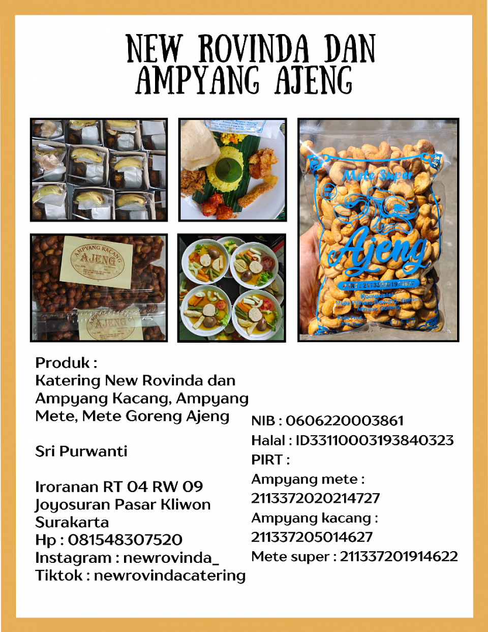 Kuliner Basah Katering New Rovinda dan Ampyang Ajeng
