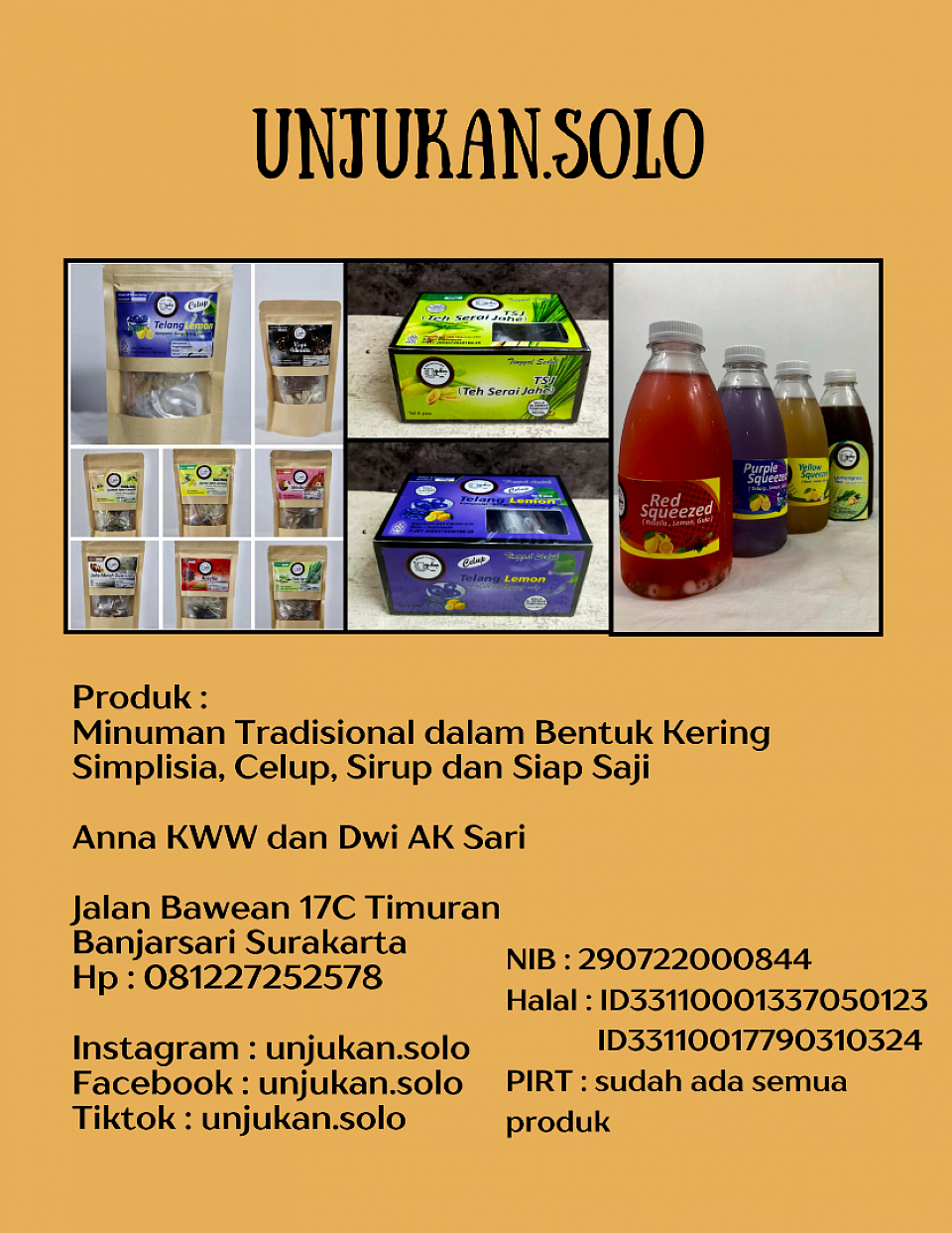 Kuliner Herbal Unjukan Solo